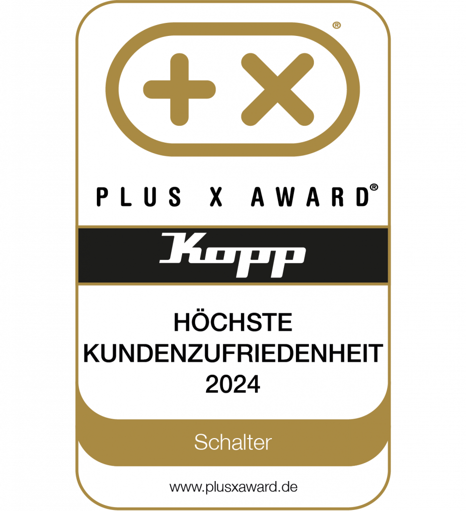Tolle News: Kopp hat den renommierten PLUS X AWARD 2024 für seine Schalter in der Kategorie „höchste Kundenzufriedenheit“ erhalten, ein international angesehener Innovationspreis, der in den Bereichen Technologie, Sport und Lifestyle vergeben wird.